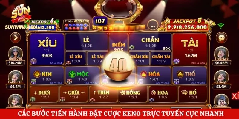 Các bước tiến hành đặt cược keno trực tuyến cực nhanh