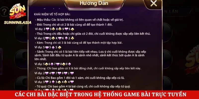 Mậu Binh Sunwin - Trải Nghiệm Xếp Bài Hấp Dẫn Mỗi Ngày 3 Các chi bài đặc biệt trong hệ thống game bài trực tuyến