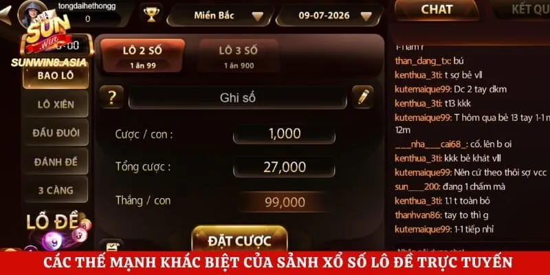 Lô Đề Sunwin - Nơi Biến Ước Mơ Triệu Phú Thành Sự Thật 2 Các thế mạnh khác biệt của sảnh xổ số lô đề trực tuyến