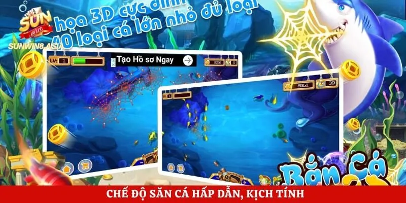 Chế độ săn cá hấp dẫn, kịch tính