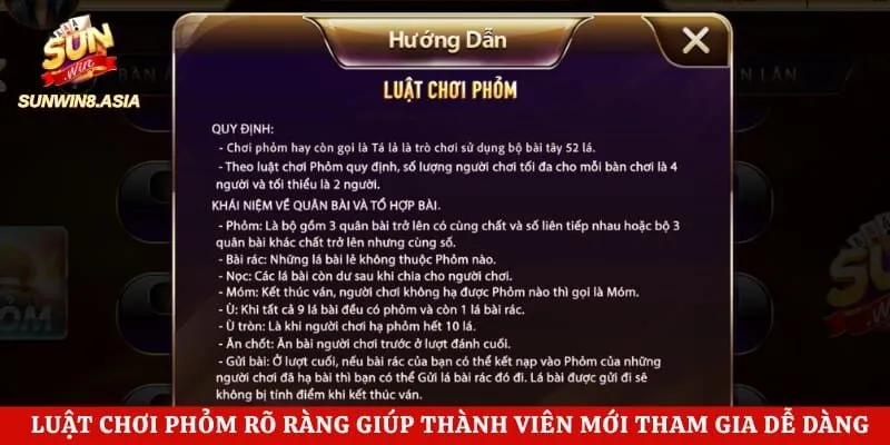 Phỏm Sunwin - Chia Sẻ Chiến Thuật Chơi Tối Ưu Từ Cao Thủ 2 Luật chơi phỏm rõ ràng giúp thành viên mới tham gia dễ dàng